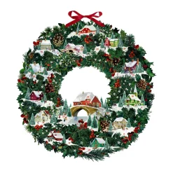Adventskalender "Weihnachtskranz mit Winterhäuschen" Clearance