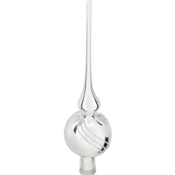 Baumspitze silber mit Glitterdekor New