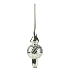 Baumspitze silber mit silber Spiraldekor