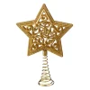 Baumspitze Stern mit Glimmer, gold Discount