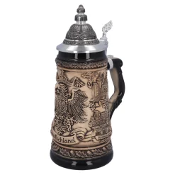 Bierkrug mit Zinndeckel "Deutschland", natur, 0,5l Clearance