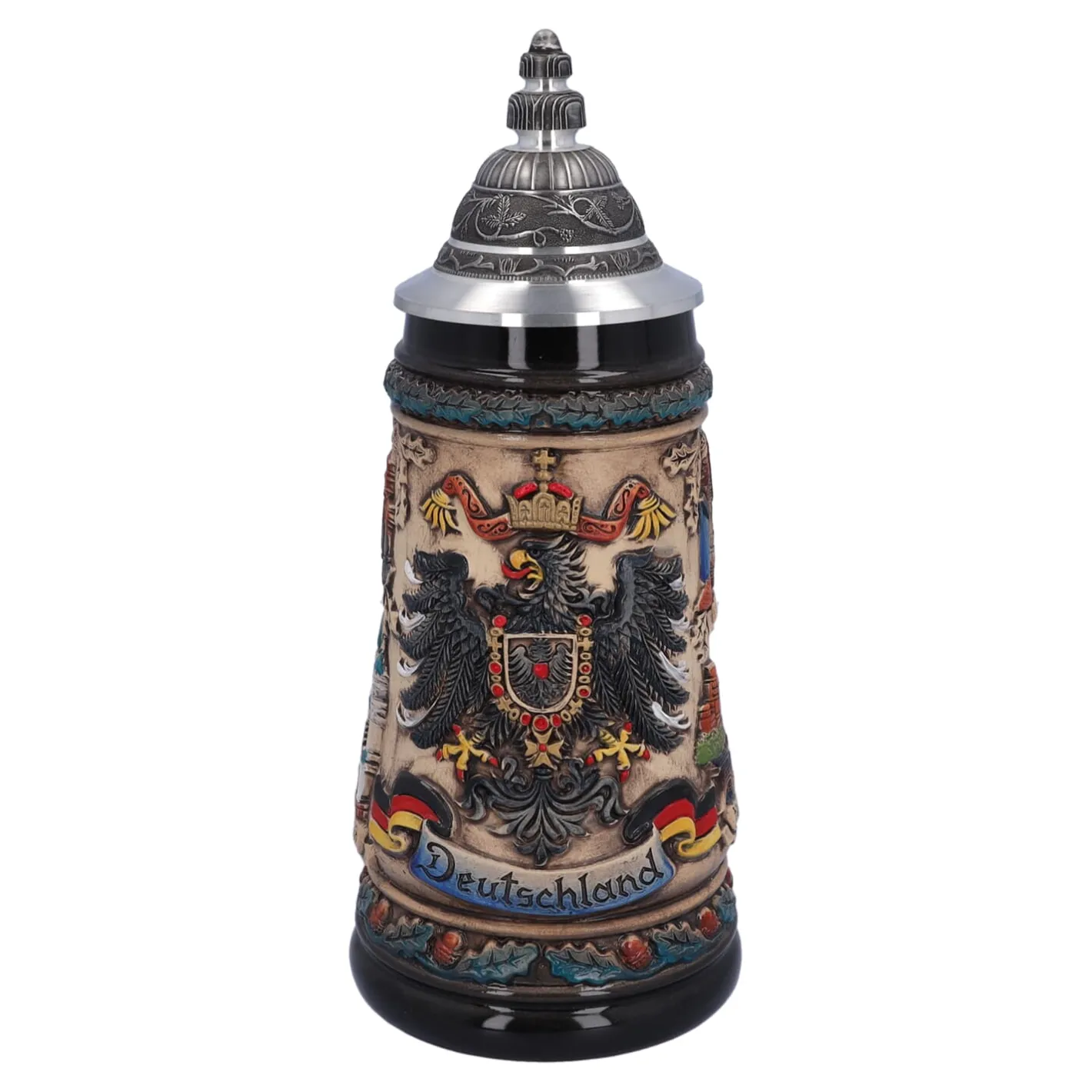 Bierkrug mit Zinndeckel "Deutschland", bunt-natur, 0,5l Sale