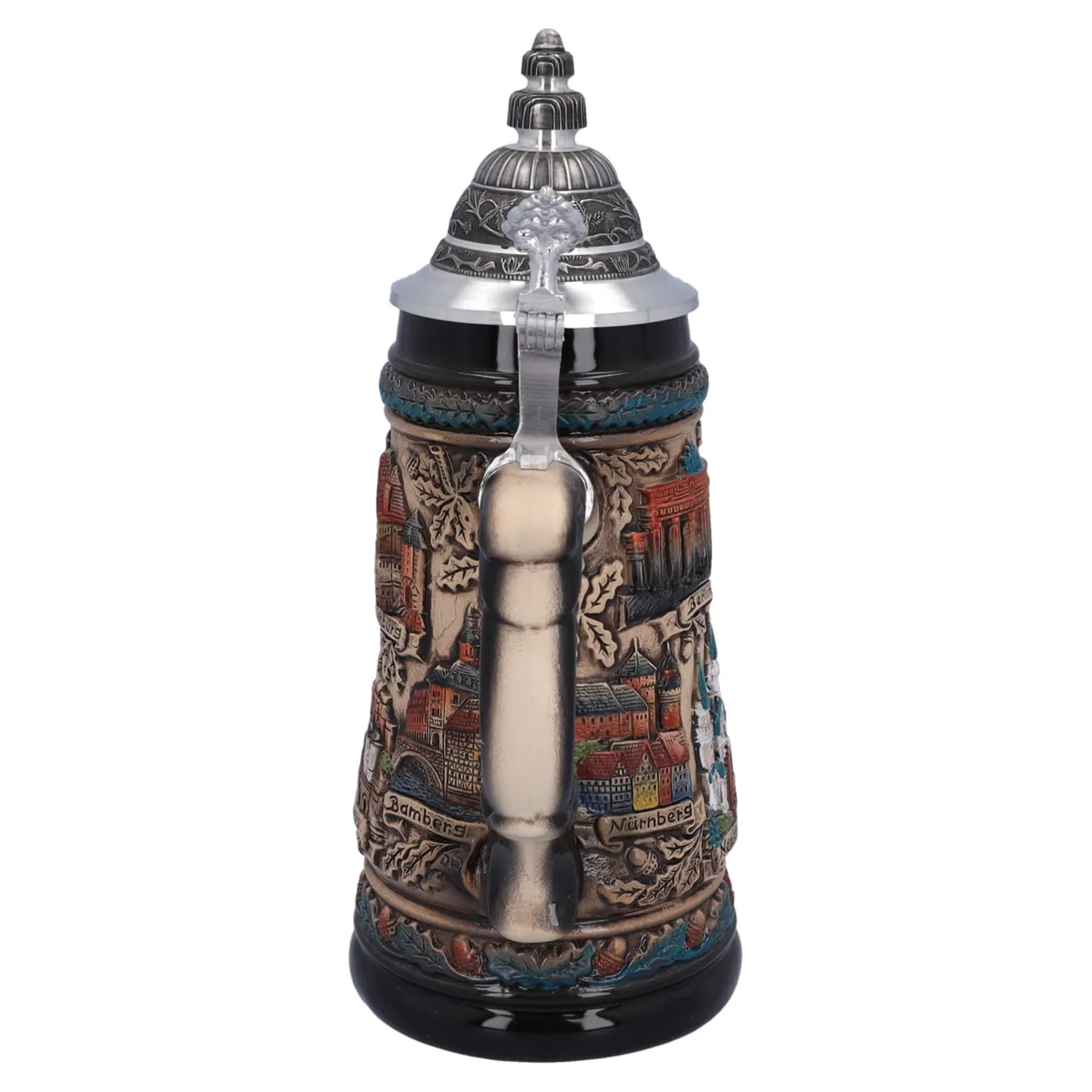 Bierkrug mit Zinndeckel "Deutschland", bunt-natur, 0,5l Sale