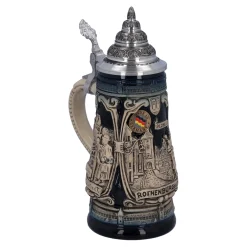 Bierkrug mit Zinndeckel 