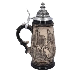 Bierkrug mit Zinndeckel 