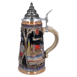 Bierkrug mit Zinndeckel 