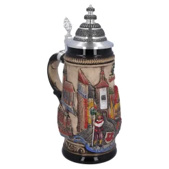 Bierkrug mit Zinndeckel 