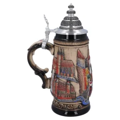 Bierkrug mit Zinndeckel 