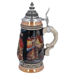 Bierkrug mit Zinndeckel 
