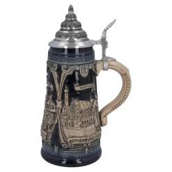 Bierkrug mit Zinndeckel 