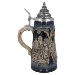 Bierkrug mit Zinndeckel 