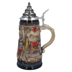 Bierkrug mit Zinndeckel 