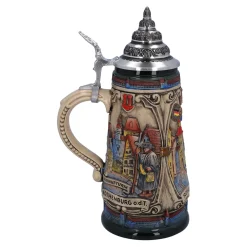 Bierkrug mit Zinndeckel 
