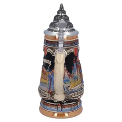 Bierkrug mit Zinndeckel 