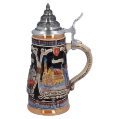 Bierkrug mit Zinndeckel 