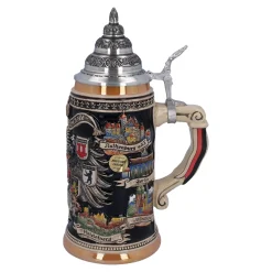 Bierkrug mit Zinndeckel 