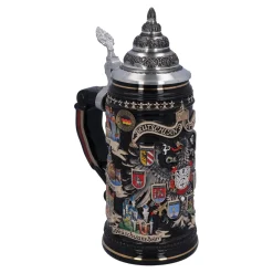 Bierkrug mit Zinndeckel 