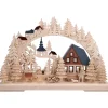 RATAGS Holzdesign 3-D Schwibbogen "Holzfällerhaus", 230V mit USB A-Anschluss Outlet