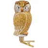 Poesie in Glas Eule gold mit Clip New
