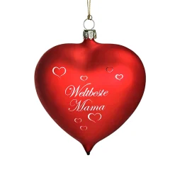 Glasherz bordeauxrot matt "Weltbeste Mama" Online