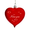 Glasherz rot glänzend "I love you" New