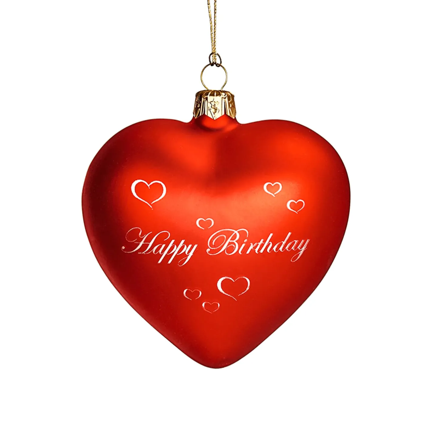 Glasherz rot matt "Happy Birthday" Hot