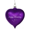 Glasherz violett matt "Happy Birthday" Best