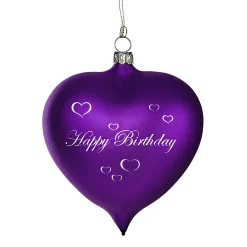 Glasherz violett matt "Happy Birthday" Best