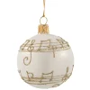 Glaskugel cremefarben mit Notenband, 6 cm Discount