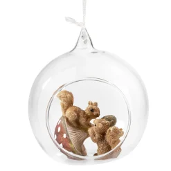 Glaskugel Eichhörnchen mit Pilz Sale