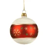 Glaskugel Frosty mit Schneeflocken, 8cm Outlet