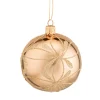 Glaskugel gold mit Blütennetz, 8 cm Discount