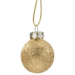 Glaskugel gold mit Glitzer, 3cm Best