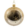 Glaskugel gold mit Glitzer und Sternchen, 8 cm Online