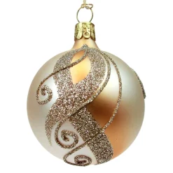 Glaskugel gold mit Verzierung, 6 cm Discount