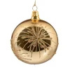 Glaskugel goldfarben mit Glitzer und Sternen, 8 cm Sale