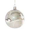 Glaskugel grau mit Pinguinen, 7cm Discount