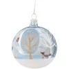 Glaskugel hellblau "Winterwald", 7 cm Hot