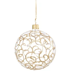 Glaskugel klar mit Goldschnörkeln, 6 cm Online
