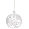 Glaskugel klar mit weißen Flocken, 7 cm Outlet