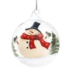 Glaskugel klar Schneemann mit Zylinder, 8 cm Sale
