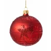Glaskugel rot "Frohe Weihnachten", 8 cm New