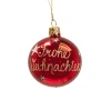 Glaskugel rot "Frohe Weihnachten", 6 cm Discount
