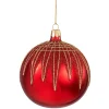 Glaskugel rot mit Glitterdach, 10 cm Discount