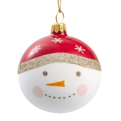 Glaskugel Schneemann, 7 cm New