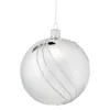 Glaskugel silber mit Glitzerdekor, 10 cm Outlet