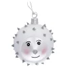 Glaskugel silber mit Igel, 6 cm Discount