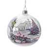 Glaskugel weiß matt "Weihnachtstag", 10 cm Discount