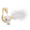 Glas-Schwan, gold-silber Hot