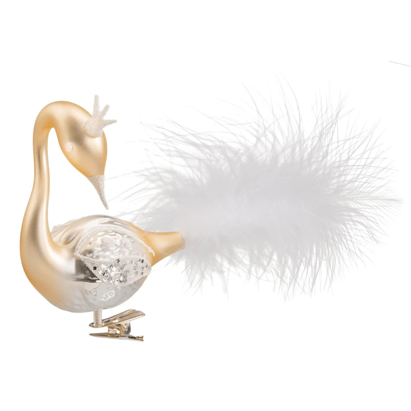 Glas-Schwan, gold-silber Hot